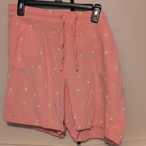 Pink Pineapple Print Women's Shorts